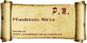 Pfundstein Mária névjegykártya
