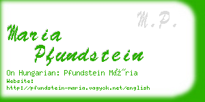 maria pfundstein business card